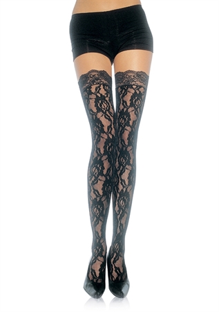 Obrázek LACE STOCKINGS WITH LACE TOP OS 